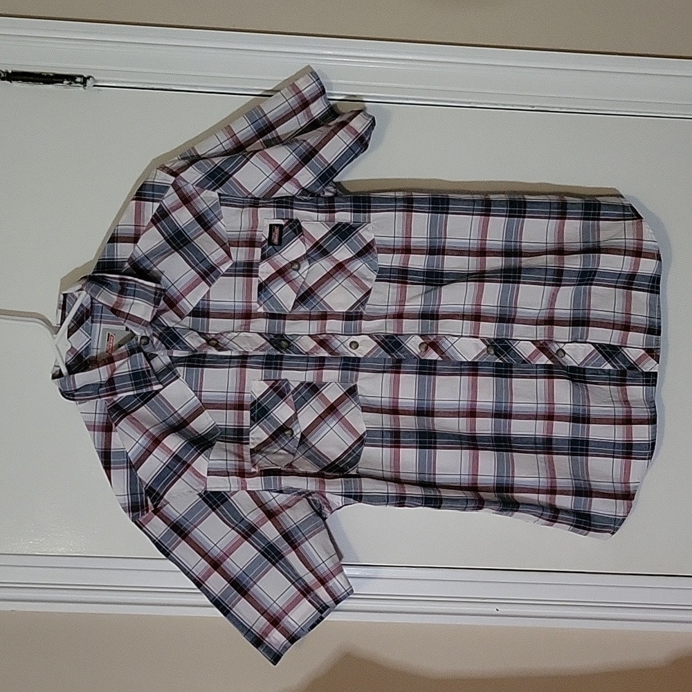 EUC Dickies Snap Button Plaid Western Shirt Size S